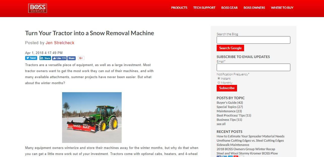 boss snowplow content example